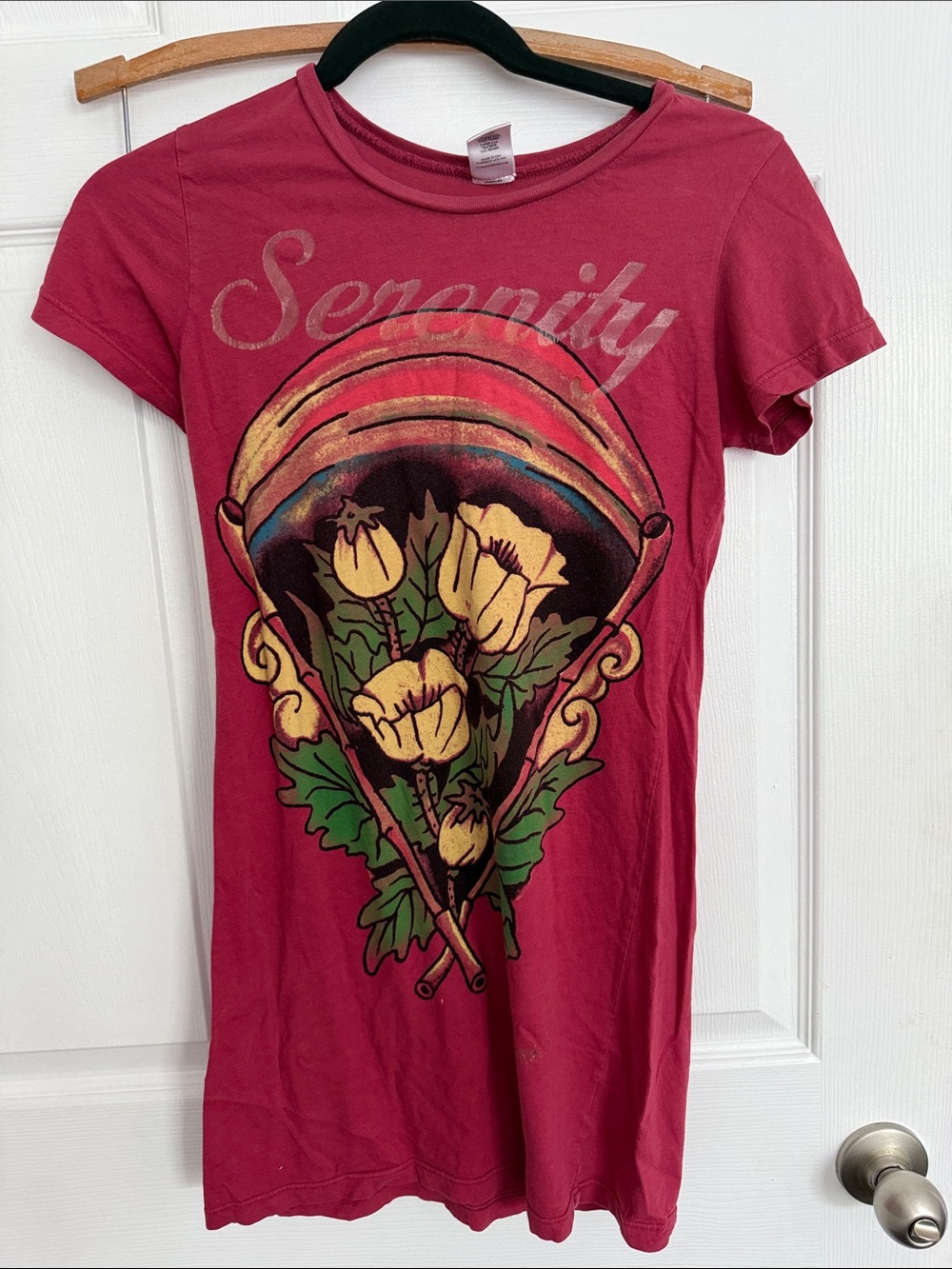Christian Audigier Berry Tee with Yellow Floral Basket Graphic